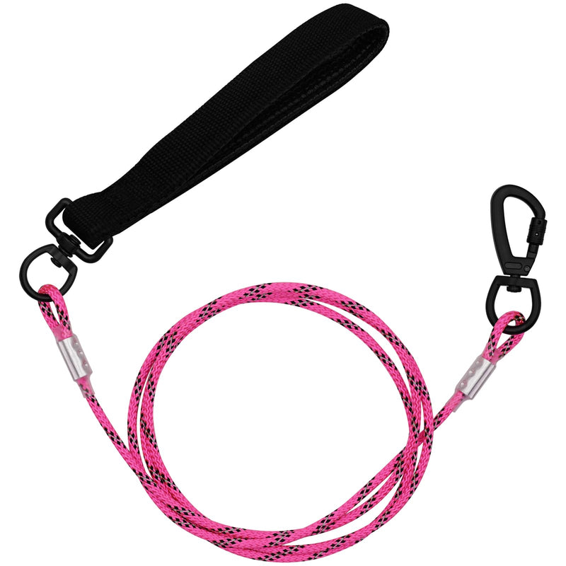 ZHOMA 4/5/6 FT Chew Proof Dog Leashes with Comfortable Handle, Steel Cable Lead for Control Large or Medium Dogs Walk and Train, Heavy Duty with Rotate Clasp and Double Buckle (6FT,Pink)