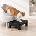 Litter Box Step for Automatic Litter Boxes, Double-Layer Litter Trapper Step Platform, Adjustable 3.5" & 6", Non-Slip 16.5" x 12.6" Cat Litter Step Ramp for Senior Cats & Kittens