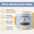 HOLI Goat Milk Powder - Dog Milk Replacer for Puppies, Adults, and Seniors. Whole Goat Milk Rich in MCTs for Activity Support and Muscle Recovery - Supports Digestion and Immune Health, 7.5 Ounce