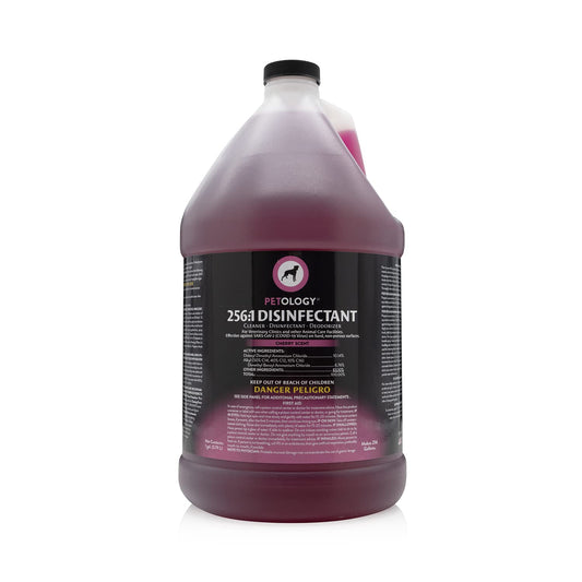 Petology 256:1 Disinfectant, 1 Gallon - Liquid Concentrate Disinfectant and Deodorizer, Sanitizer for Veterinary Clinics and Kennels, Effective Against Viruses and Bacteria (Cherry)