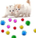 80 Pieces Cat Toys 1.2 Inch Cat Pom Pom Balls Cat Sparkle Balls Puff Balls