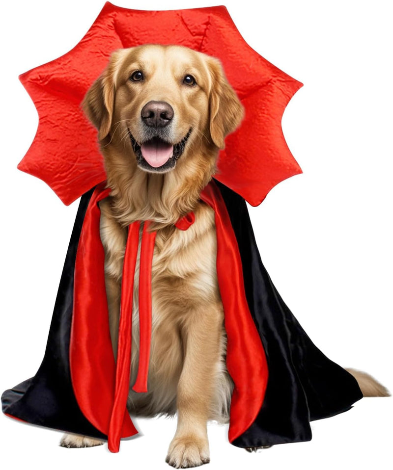 Golden Retriever Halloween Costume, Extra Large Dog Vampire Cape Cloak for Great Dane German Shepherd, Big Dog Halloween