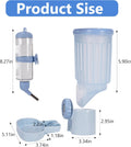 Sangle Sopffy Rabbit Feeder and Water Dispenser Set, Gravity Food Bowl with Water Bottle for Cage, Small Animal Feeding 