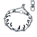 Adjustable Stainless Steel No Pull Dog Collar with Quick-Release Buckle,Tangle-Free 360° Swivel Prong Collar for Small, Medium and Large Dogs (M-L)