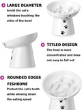 Y YHY Slow Feeder Cat Bowl, Ceramic Cat Slow Feeder Bowl, 6 Inches, Elevated, Anti Vomiting for Dry and Wet Food, White