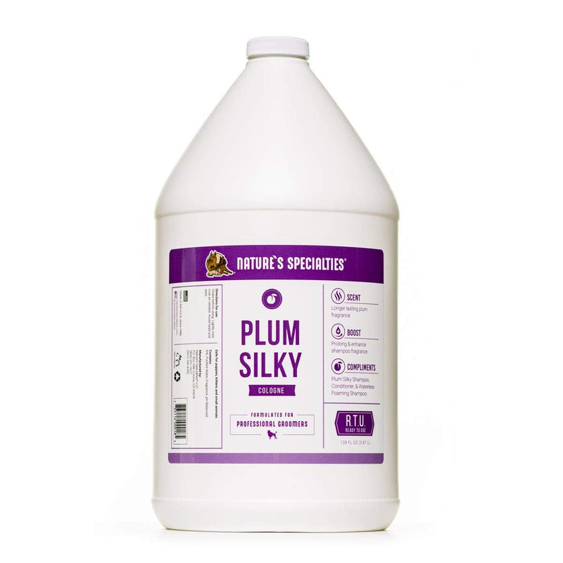 Nature's Specialties Plum Silky Dog Cologne for Pets, Natural Choice for Professional Groomers, Plum Fragrence, Made in USA, 1 gal