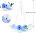 Migipaws Interactive Flapping Bird Cat Toys with Rod, clamp, Elastic String and Catnip, Automatic Chirping Toys for Indoor Cats to Chase, Hanging Feathers for Kitten to Self Play,Rechargeable(Blue)