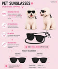 G014 Dog Small Breed up to 15lbs Pet Cat Puppy 80s Retro Sunglasses (Black)