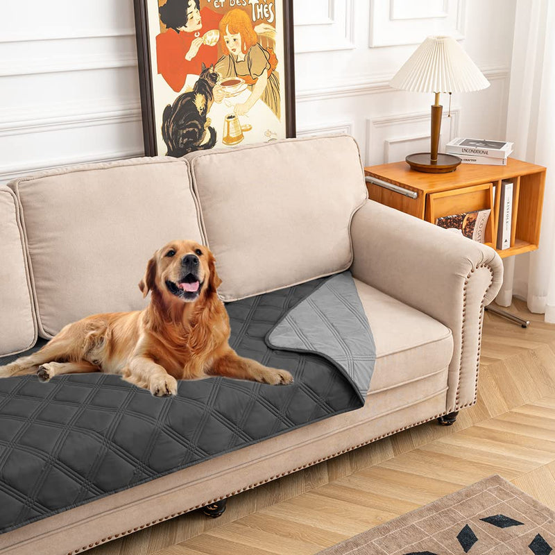 fuguitex Waterproof Dog Blanket Reversible for Small Dogs Resistant Leakproof Washable Couch Cushion Bed Protector Cover for Indoor Furniture Pet Friendly（30