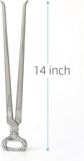 14 Inch Farrier Hoof Nipper, Heavy Duty Chrome Vanadium Steel Hoof Trimmer with High Leverage & Ergonomic Grip for Horse