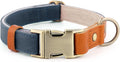 Plutus Pet Genuine Leather & Hemp Dog Collar, Adjustable, Gentle & Stylish