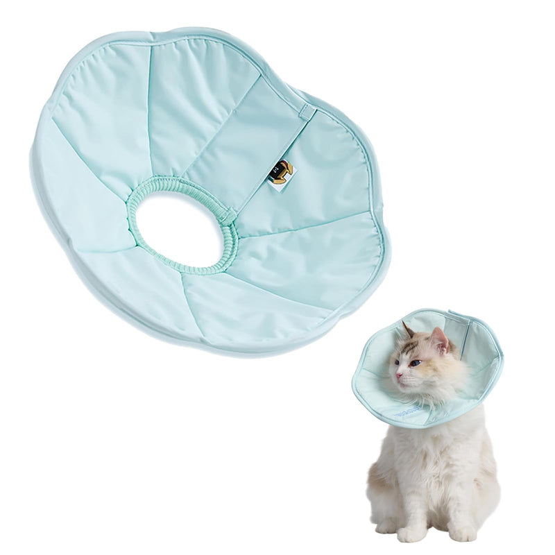 Touchdog Soft Cat Cone Collar, Waterproof Recovery Collar for Cats After Surgery, Lightweight Elizabethan Collar for Kittens, Small to Large (Blue, M)