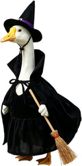 Halloween Witch Porch Goose Outfit Witch Hat Cape Broom Set for 23'' Geese