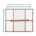 Toddleroo by North States - Diamond Mesh Wooden Baby Gate: Pressure Mounted Baby Gate for Doorways - Adjustable 26.5 to 