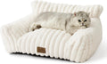 COZY KISS Cute Cat Couch, Fluffy Sofa Bed for Cats and Small Dogs, Premium Faux Rabbit Fur Cats beds for Indoor Cat, Ult