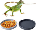 COMSUN 4 Pack Small Reptile Food Dish Bowl, Plastic Worm Water Dish Plate