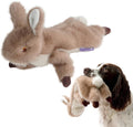 Fuzzwoof No-Stuffing Bunny Squeaky Dog Toy, Cute Plush Puppy Teething Toy to Keep Them Busy, Rabbit Interactive Tug of War & Dental Chew for Small Medium Large Dogs