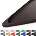 Smilool Silicone Pet Food Mat with Raised Edge for Food and Water Bowl, Dog Feeding Mats, Cat Food Trays for Floor Waterproof, Rubber Tray for Dogs and Cats, 19 x 12 x 0.7 Dark Brown