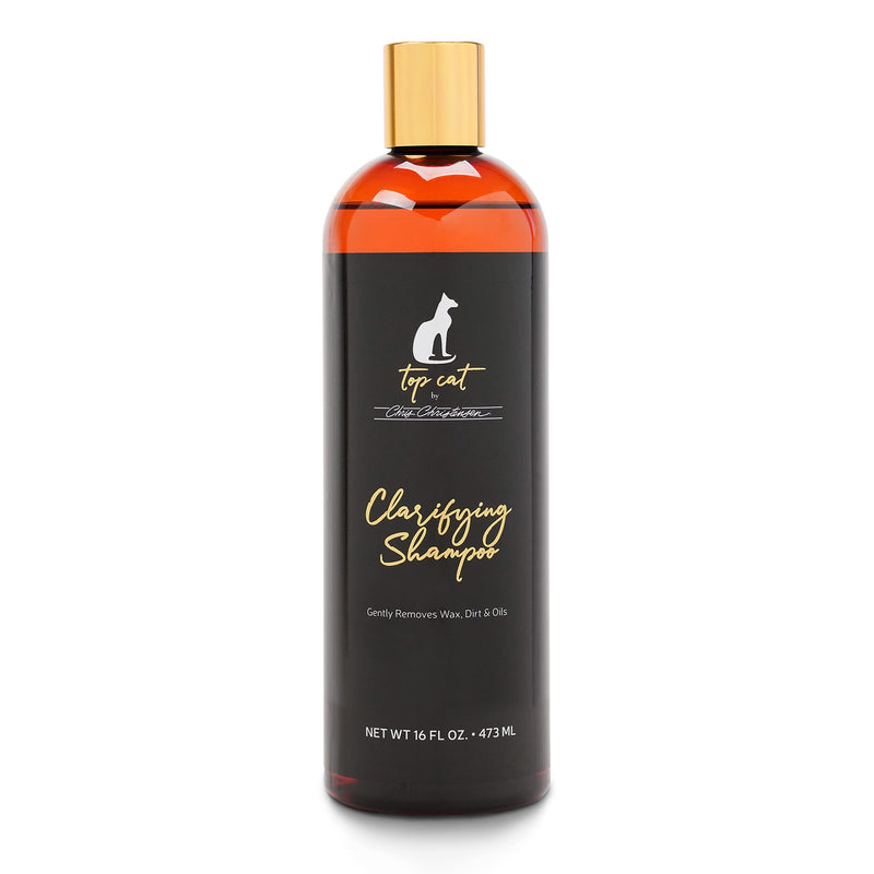 Chris Christensen Top Cat Clarifying Shampoo for Cats, Groom Like a Professional, Gently Removes Dirt & Oils, Great for All Coat Types, Made in USA, 16 oz