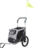 Trixie Quick-Fold Convertible Dog Bike Trailer, Quick Set-up and Fold Down, Easily Converts to Pet Stroller