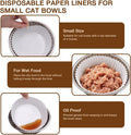 200 Pcs Bulk Disposable Cat Bowls Liner, Cat Food Bowls Liners, Small Paper Liners for Small Dogs Cats Dish Bowl