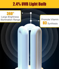 KINGYEENUO E26 UVA UVB Light Bulb for Birds 2.4 UVB 20W Compact Flourescent Lamp for All Kinds Captive Birds, Natural Sunlight Simulation Bird Parrot Light Bulb Compact UVB Lamp Bird Cage UVB Light