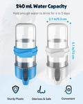Pawfly 4 Pcs Bird Water Dispenser, Cage Accessories for Parrot & Hamster, Bird Feeder for Cage, White & Blue Waterer for