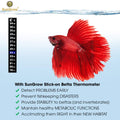 SunGrow Betta Fish Tank Thermometer Stick On, Aquarium Temperature Sticker Strip, 5.2 x 0.7 Inches, Green & Blue Tempera
