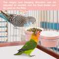WQY Groceryshop Bird Cage Feeder Parrot Food Cage Bowl Clamp Holder Coop Cup, Ceramic Bird Cage Water Bowl, Pet Feeder Cage for Parakeet African Greys Conure Cockatiels Lovebird Budgie Chinchilla-Pink