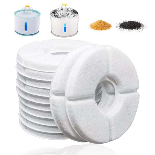 4/12/16 Pack Cat Water Fountain Filters, Cirfifth Triple Filtration System Pet Cat Fountain Filter Replacement for 84oz/2.5L Automatic Cat Fountain (12 Pack)