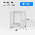 Reptile Terrarium 12"x12"x16" 9.5 Gallon,Aluminum Frame,Full Glass Tank Enclosure for Small Reptiles, Geckos, Frogs, Liz