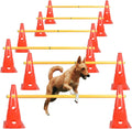 TNZMART Dog Agility Hurdle Cones Pet Jump Training Set Dog Agility Course Backyard Set Adjustable Obstacle Training Set