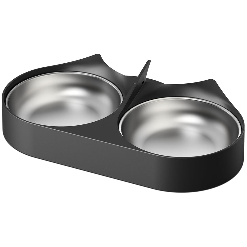 PETLIBRO Pet Food Splitter with Stainless Steel Bowls, Automatic Cat Feeder Bowls for Two Cats or Dogs, Suitable for PETLIBRO Automatic Cat Feeder PLAF005, PLAF006, PLAF103, PLAF203, Black