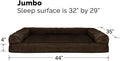 Furhaven Cooling Gel Dog Bed for Large Dogs w/ Removable Bolsters & Washable Cover, For Dogs Up to 95 lbs - Plush & Sued