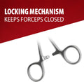 Jeffers Stainless Steel Artery Forceps Needle Holder, Locking Hemostat Veterinary Surgical Instrument, Stainless Steel C