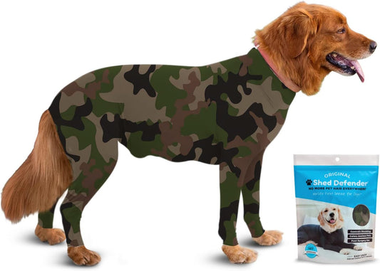Shed Defender Original Dog Onesie for Shedding Control – Seen on Shark Tank, Lightweight Breathable Dog Suit, Bodysuit f