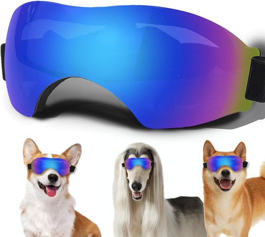 Medium Dog Sunglasses, Dog Goggles with Adjustable Strap UV Protection Winproof Snowproof Dog Puppy Sunglasses, Suitable