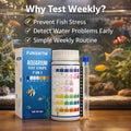 Aquarium Test Strips for Freshwater Fish: 7 in 1 Fish Tank Water Testing Kit for Aquarium Pond - Accurate Testing Nitrat