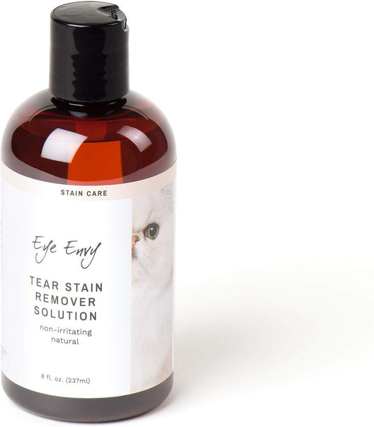 Eye Envy Tear Stain Remover Solution for Cats. Gentle, Natural and Safe. Cleans Tear Stains. Recommended by Breeders, Gr