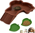 3 Pcs Reptile Bathing Pool Set, Reptile Feeding Dish Water Bowl with Ramp, Reptile Habitat Accessories for Tortoise, Tur
