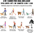 Lukovee Hands Free Dog Leash, 10FT Adjustable Training Lead 1/2 Inch Nylon Heavy Duty Lead No Pull for Large Medium Dogs, Tangle Free Reflective Waist-Leash for Walking Running, Black
