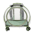 Cat Backpack Carrier, Transparent & Breathable Cat Carrier with Wheels, Large Space Bubble Pet Backpack for Kitty Dog Bunny Up to 20lbs, Multiple Carrying Options, Perfect for Traveling/Taking a Walk