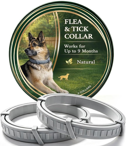 NJKPUYT Flea Collar for Dogs, Flea & Tick Collar for Large Dogs, Tick and Flea Collar for Dogs, Dog Tick Collar, Dog Fle