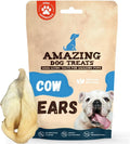 Amazing Dog Treats - Cow Ears for Dogs - Full Size (25 Pack) - Thick-Cut 100% Beef - All Natural Rawhide Alternative- Sa