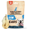 Amazing Dog Treats - Cow Ears for Dogs - Full Size (12 Pack) - Thick-Cut 100% Beef - All Natural Rawhide Alternative- Safe No Hide Dog Chew