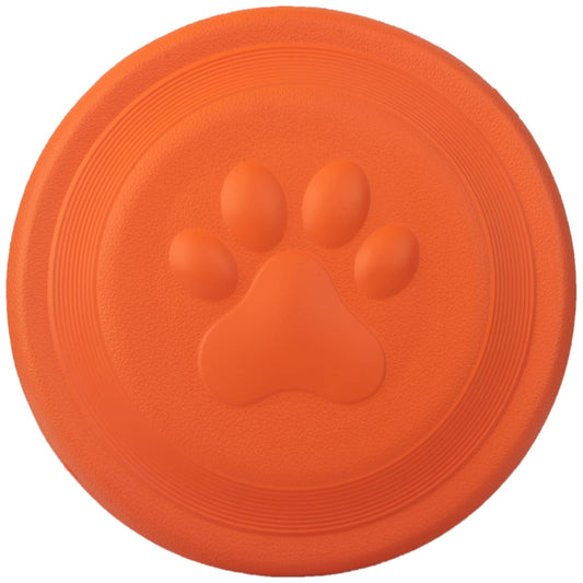 Dog Flying Discs-Interactive Durable Dog Flyer Toys for Outdoor Playtime-Soft and Safe on Teeth-Lightweight-for Small & Medium & Large Dogs-Fly steadily-Floats in Water-Catch, Fetch & Tug(Orange,L)