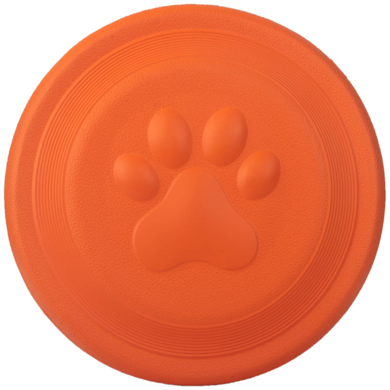 Dog Flying Discs-Interactive Durable Dog Flyer Toys for Outdoor Playtime-Soft and Safe on Teeth-Lightweight-for Small & Medium & Large Dogs-Fly steadily-Floats in Water-Catch, Fetch & Tug(Orange,L)