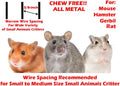 3-Levels Portable Rat Sugar Glider Mouse Small Animal Critter Metal Cage
