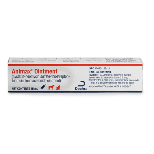 Animax® Ointment (nystatin-neomycin sulfate-thiostrepton-triamcinolone acetonide Ointment) 15 mL Tube for Dogs and Cats