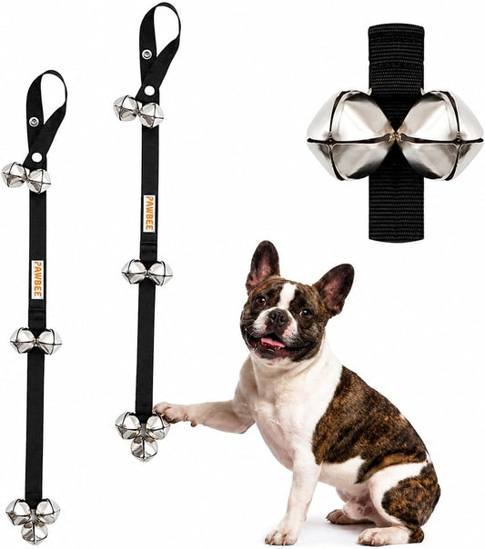 PAWBEE Dog Door Bells for Potty Training, Adjustable, 7 Extra-Loud Potty Jingle Bells for Large and Small Dogs, Set of 2